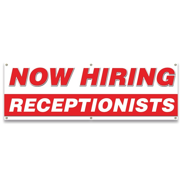 Signmission Now Hiring Receptionists Banner Apply Inside Accepting Application Single Sided B-72-30295 - main